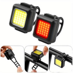 Priekinis ir galinis dviračio žibintų komplektas Dreamqo CB-18017, juodas