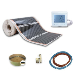 Anglies pluo&scaron;to &scaron;ildymo plėvelė HEATVIS, 80 W/m&sup2; (1 m) + programuojamas termostatas Feelspot WTH51.36 NEW,4 m