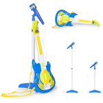 Rinkinys vaikams (galima jungti su MP3, iPod, iPhone): elektrinės gitara + mikrofonas + mikrofono stovas
