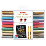 Dvipusiai žymekliai Alpino Color experience metallic dual brush, 10 spalvų
