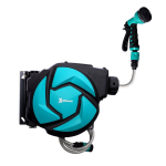 DURHAND sieninė 180&deg; kampu besisukanti žarnos ritė su apsauga nuo už&scaron;alimo -5-45 &deg;C plastikinė žalia + juoda 10 m