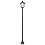 Saulės LED sodo žibintas, plastikinis žibintas, lauko &scaron;viestuvas vidaus ir lauko naudojimui, 177 cm auk&scaron;čio, sodo &scaron;viestuvas, 30/60 liumenų, skirtas sodo balkono dekoravimui, juodos spalvos.