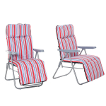Sodo gultas 2 vnt. rinkinys su pagalvėle, sulankstomas reguliuojamas atlo&scaron;as - raudona 60 x 75 x 65-102 cm