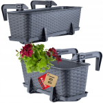 Balkono gėlių vazonų dėžučių laikiklių rinkinys 40+60cm