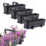 4x Balcony Box 60cm antracito rankenos