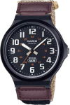 Vyri&scaron;kas laikrodis Casio MW-240B-5B su dėžute, juodas/rudas