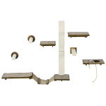 Kačių laiptų rinkinys, laipiojimo siena, 8 dalių, iki 8 kg, tvirtas, rudos/kreminės spalvos