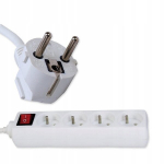 Prailgintuvas su jungikliu, 4 lizdai, 5m, baltas