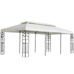 Pavėsinė su dvigubu stogu, baltos spalvos, 6x3m, plienas
