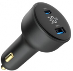 Įkroviklis - Gembird - USB Type C - 2 prievadai - 30W - LCD - Juodas