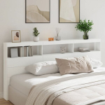 Galvūgalis-spintelė su led VidaXl, 220x17x102 cm, baltas