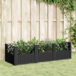 Sodo lovelis su kuoliukais, juodas, 123,5x43,5x43,5cm, pp