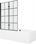 Vonia Mexen Cube su apdaila ir stiklo sienele, 180x80 cm + 120 cm (II)