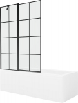 Vonia Mexen Cubik su apdaila ir stiklo sienele, 170x70 cm + 120 cm