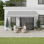 Automatinė i&scaron;traukiama markizė, antracito ir balta, 500x300cm