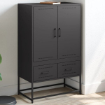 Komoda, juodos, 68x39x111,5cm, &scaron;altai valcuotas plienas