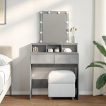 Kosmetinis staliukas su led, betono pilkas, 80x41x144,5cm