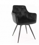 2-jų kėdžių komplektas Signal meble Mango Velvet, juodas