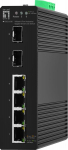 LevelOne IGS-2106 valdomas L2 Gigabit Ethernet jungiklis (10/100/1000), 4 RJ-45 prievadai, be PoE, juodas, DC maitinimas, 12 Gbit/s, 2000 adresų lentelė