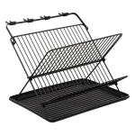 Juodos spalvos lėk&scaron;čių džiovinimo stovas 19 lėk&scaron;čių ir laikikliai 4 stiklinėms