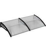 "Outsunny" stogelis lauko durims 200 x 96 x 27 cm stogelis su apsauga nuo UV spindulių, apsauga nuo lietaus, apsauga nuo saulės lauke, aliuminis, juodas