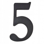 Namo numeris 5, juodas, 19 cm