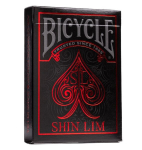 Bicycle kortos Shin Lim dizainas, juoda/raudona