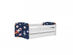 Vaiki&scaron;ka lova be čiužinio ir stalčiaus Kocot Kids BabyDreams White cosmos, 160x80cm, balta/mėlyna