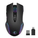 Belaidė pelė pelė &bdquo;Jiggler Mouse Mover LED&ldquo; įkraunama 2.4G Mause Ergonomi&scaron;ka mini pelė USB optinės pelės 1600 DPI