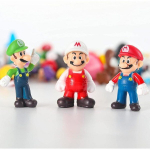 48 vnt Super Mario Bros minifigūrėlės žaislai lėlių veiksmo figūrėlės Modelių papuo&scaron;alai Gimtadienio torto papuo&scaron;imo dovanos