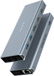 Qhou dokstotelė Usb C, 11 viename Usb C Hub su dviem 4k @ 60hz vaizdo i&scaron;vestimis, dviem monitoriais, 3 x Usb 3.1, 2 x Dp, 100 W Pd, Gigabit Ethernet ir Audio, suderinama su M1 Mac
