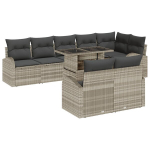 9 dalių sodo sofos rinkinys su pagalvėmis &scaron;viesiai pilka poli ratanas,2 vietų sodo sofa su saugykla ir pagalvėmis &scaron;viesiai pilka poli ratanas