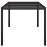 kiemo valgomojo stalas juodas 150x90x75 cm poliratanas