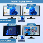 Surface Pro 11 10 9 dokstotis su 4k Hdmi, Thunderbolt 4 (8k vaizdo įra&scaron;as + 40 Gbps + 100 W galia), 100 M Rj45, 2 Usb 3.0, Sd Tf kortelių lizdas, 3,5 mm garso, Surface Pro 11/10/9/x priedai