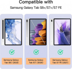Jetech dėklas, skirtas samsung galaxy tab s8 plus 2022 / s7 fe 2021 / s7 plus 2020 12.4 colių plan&scaron;etiniam kompiuteriui su s pen laikikliu, plonas folio stovas, apsauginis dėklas, daugia kampų (sidabrinis)