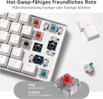 Rk Royal Kludge Rk61 Mechaninė Klaviatūra 60% Bluetooth/laidinė/2.4ghz Balta
