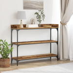 Konsolinis staliukas Senovinis medis 100x30x80 cm Inžinerinis medis ir plienas