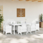 Sodo Stalas Baltas 200x100x73 cm Poli Rattan