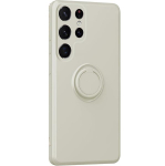 &bdquo;Dechen&ldquo; Ring Kickstand kieto silikono (TPU) dėklas - baltas (Galaxy S25 Ultra)