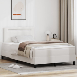 Box spring lova su čiužiniu balta 120x200 cm dirbtinė oda