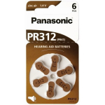 Panasonic elementai klausos aparatams Zinc-Air PR312H-LB, 6 vnt.