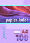 Spalvotas popierius Kreska A4, 100 lapų, pastelinės spalv.