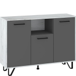 Komoda Boss - BOS-04 3D, amatinė balta/grafito