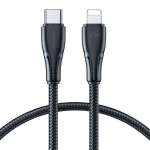 Patvarus kabelis iPhone Surpass Series USB-C Lightning 20W 0.25m, juodas
