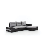 De&scaron;ininė kampinė sofa Eltap Ottavio, pilka/juoda