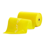 Pasiprie&scaron;inimo juosta FLAT BAND 4FIZJO, 30 m, 1-2 kg, geltona, pratimams, treniruotėms
