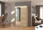 Spinta ADRK Furniture su LED ap&scaron;vietimu Bario 120, smėlio
