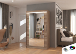 Spinta ADRK Furniture su LED ap&scaron;vietimu Tibago 120, ruda