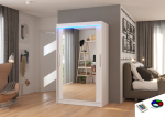 Spinta ADRK Furniture su LED ap&scaron;vietimu Tibago 120, balta