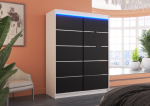 Spinta ADRK Furniture su LED ap&scaron;vietimu Luft 150, juoda/balta